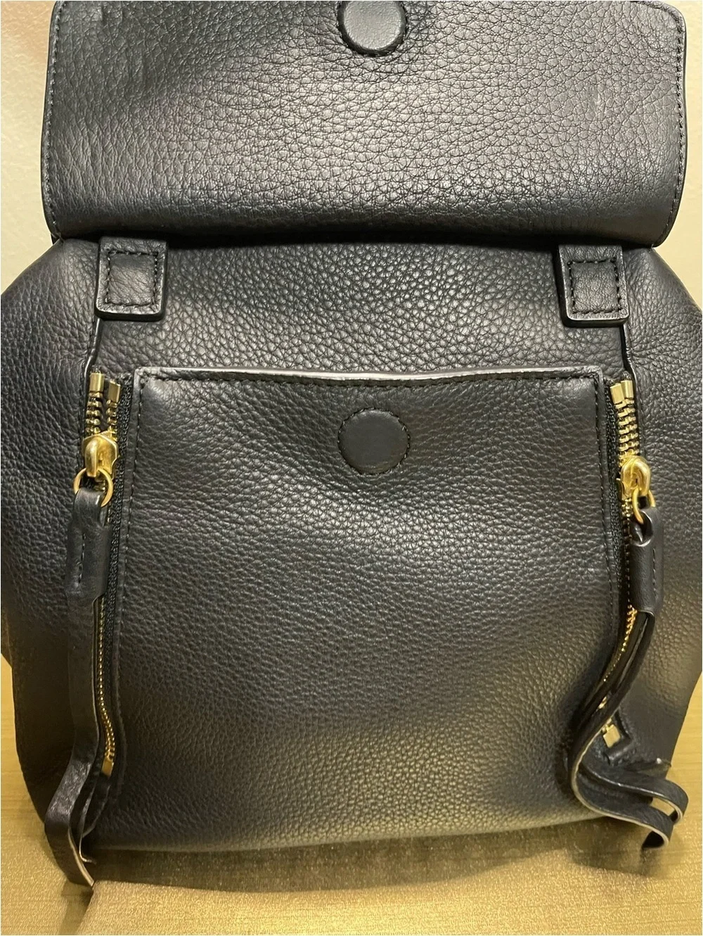 Tory Burch Black Pebbled Leather Satchel Handbag